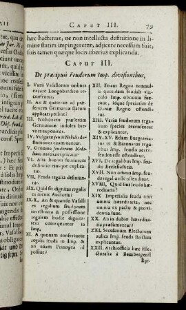 Caput III. De præcipuis Feudorum Imp. divisionibus.