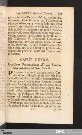 Caput LXXXV. Concilium Oecumenicum X. seu Lateranense secundum, sub Innoc. Papa II.
