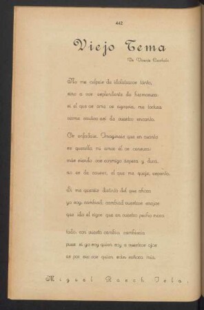 Viejo tema : De Vicente Carvhalo