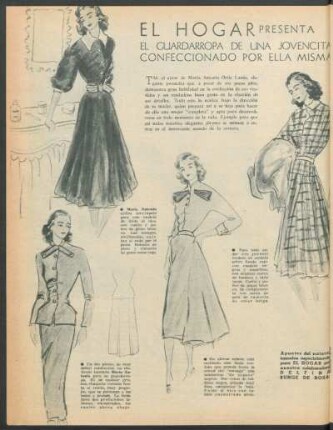 El Hogar presenta: El guadarropa de una jovencita confeccionado por ella misma