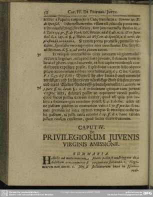 Caput IV. De Privilegiorum Iuvenis Virginis Amissione