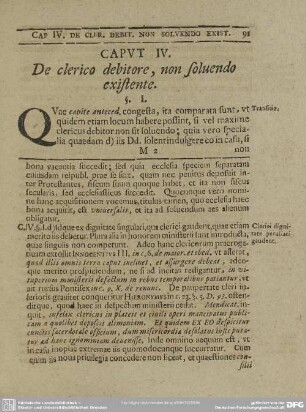 Caput IV. De clerico debitore, non soluendo existente