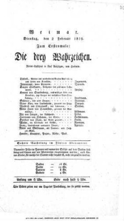 Die drey Wahrzeichen