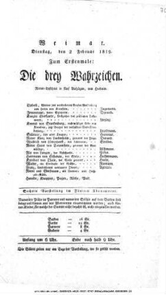 Die drey Wahrzeichen
