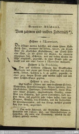 Neunter Abschnitt. Vom zahmen und wilden Federvieh