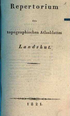 Repertorium des topographischen Atlasblattes Landshut