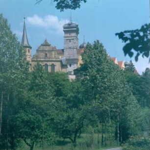 Scheinfeld (Mittelfranken). Blick zum Schloss Schwarzenberg (1150)