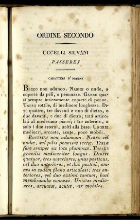 Ordine Secondo Uccelli Silvani Passeres