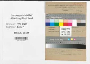 Entnazifizierung Josef Honus, geb. 24.09.1904 (Angestellter)