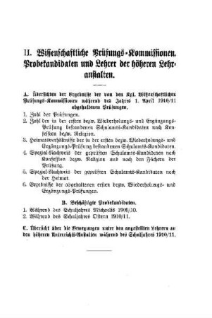 Wissenschaftliche Prüfungs-Kommissionen, Probekandidaten und Lehrer der höheren Lehranstalten