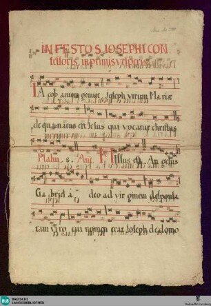 In festo S. Josephi Confessoris - Don Mus.Ms. 500 : V