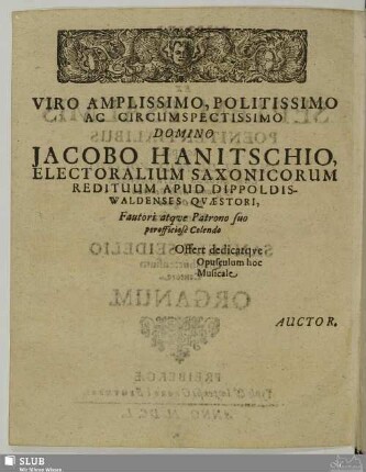 Viro amplissimo... [Widmung]