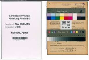 Entnazifizierung Agnes Roebers , geb. 06.03.1900 (Hausangest.)