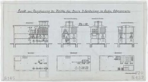 Technische Zeichnung : Projekt zur Vergrößerung der Mühle für Herrn J. Sanderling in Arys, Ostpreußen
