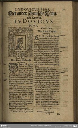Der ander Deutsche Römische Keyser ist. Ludovicus Pius : ander Deutsche Römische Keyser ist. Ludovicus Pius