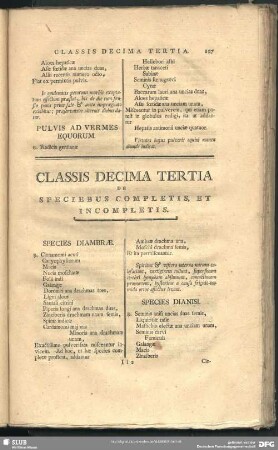 Classis Decima Tertia De Seciebus Completis, Et Incompletis