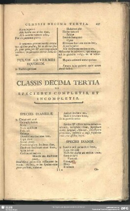 Classis Decima Tertia De Seciebus Completis, Et Incompletis