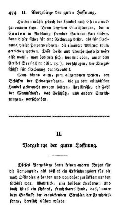 II. Vorgebirge der guten Hoffnung