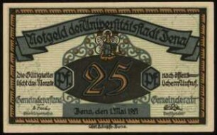 25 Pf. Notgeld der Universitätsstadt Jena