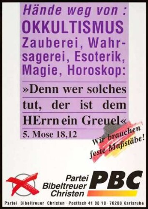PBC, Landtagswahl 1996