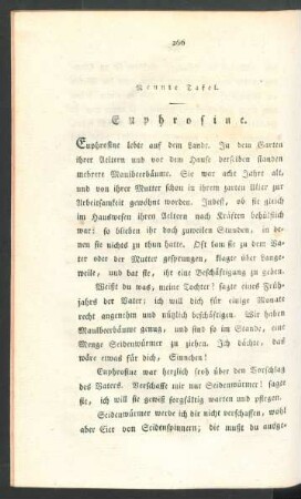 Neunte Tafel. Euphrosine. Der Bienenvater. [...]