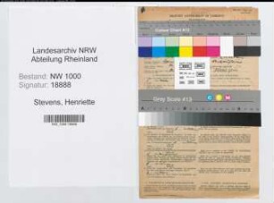 Entnazifizierung Henriette Stevens, geb. 13.09.1914 (Verkaeuferin)