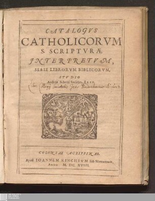 Catalogvs Catholicorvm S. Scripturæ Jnterpretvm, Serie Librorvm Biblicorvm