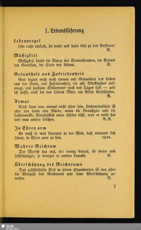 1. Lebensführung