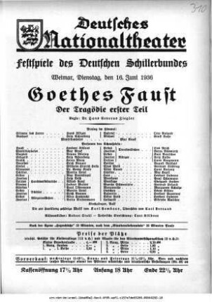 Goethes Faust Der Tragödie erster Teil
