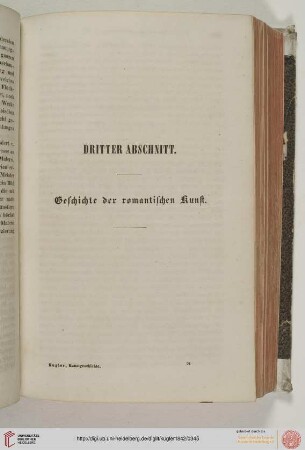 Dritter Abschnitt: Geschichte der romantischen Kunst