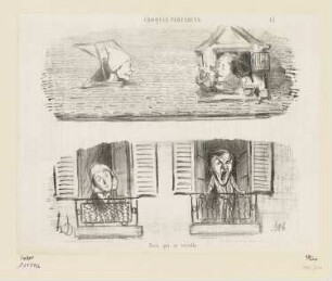 Paris qui se réveille, Blatt 13 der Folge "Croquis Parisiens", in: "Le Charivari", Paris 1853