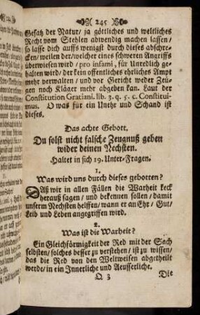 245-254, Das achte Gebott