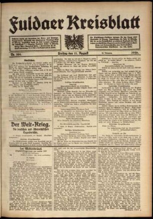 Ausgabe vom Freitag, den 11. August 1916.
