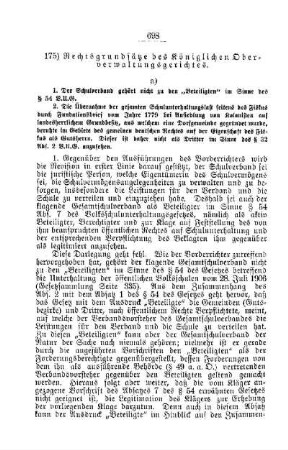 Rechtsgrundsätze des Königlichen Oberverwaltungsgerichtes : [E. Öffentliches Volksschulwesen]