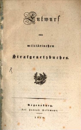 Entwurf eines militärischen Strafgesetzbuchs