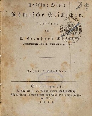 Cassius Dio's römische Geschichte, 10