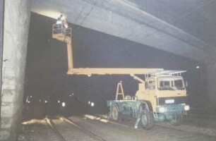 Besichtigungs-, korb auf Lkw