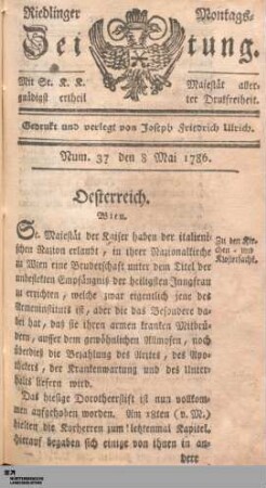 Riedlinger Montags-Zeitung