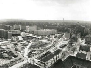 Dresden-Altstadt. Baustelle zwischen St. Petersburger Straße, Prager Straße und Dr.-Külz-Ring