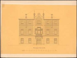 Agence-Gebäude, San Polo: Aufriss Hauptfassade 1:50