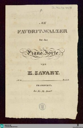 Favorit-Walzer No. 6 : für das Piano-Forte
