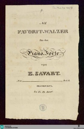 Favorit-Walzer No. 6 : für das Piano-Forte
