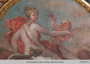 Apoll als Sonnengott zwischen Allegorien der vier Elemente : Allegorie des Wassers & Thetis