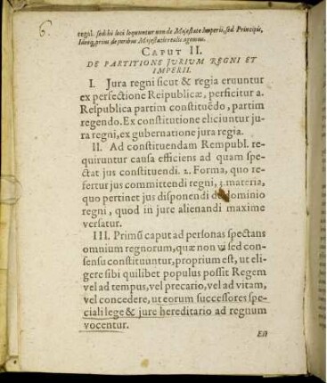 Caput II. De Partitione Iurium Regni Et Imperii