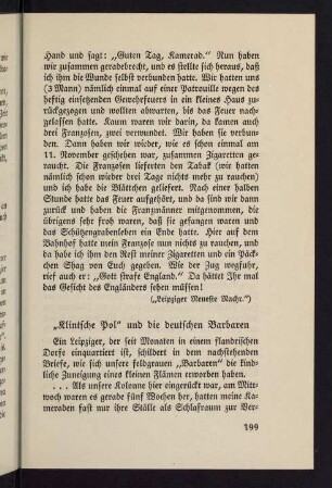199-216, "Klintsche Pol" und die deutschen Barbaren. - Eine Dankadresse französischer und belgischer Verwundeter