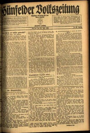 Ausgabe vom Freitag, den 30. Juli 1920.