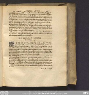De Dolore Renali. Consilium 49.