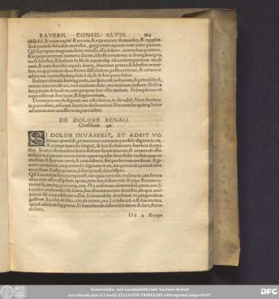 De Dolore Renali. Consilium 49.