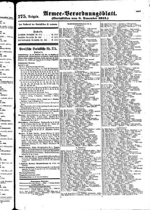775. Ausgabe. Montag, 8. November 1915