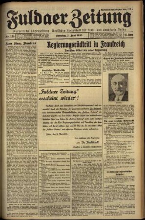 Erste Ausgabe vom Sonntag, den 02. Juni 1935.